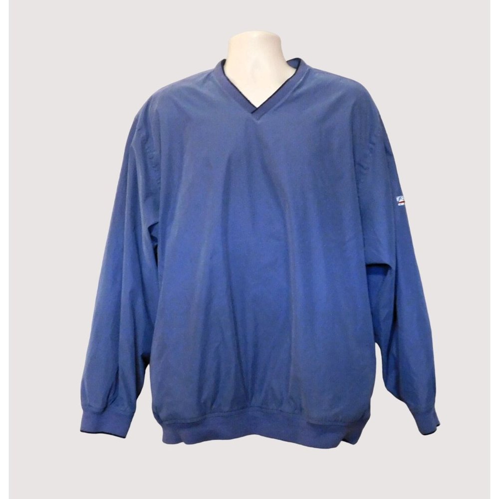 Izod XTreme Function Golfwear Windbreaker Jacket XL Blue Pullover Long Sleeve